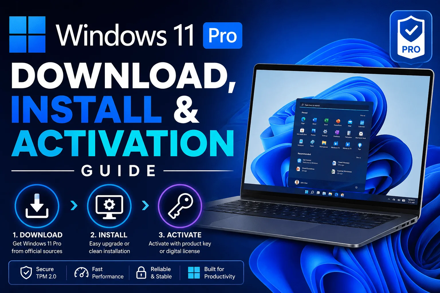 Windows 11 Pro download install and activation