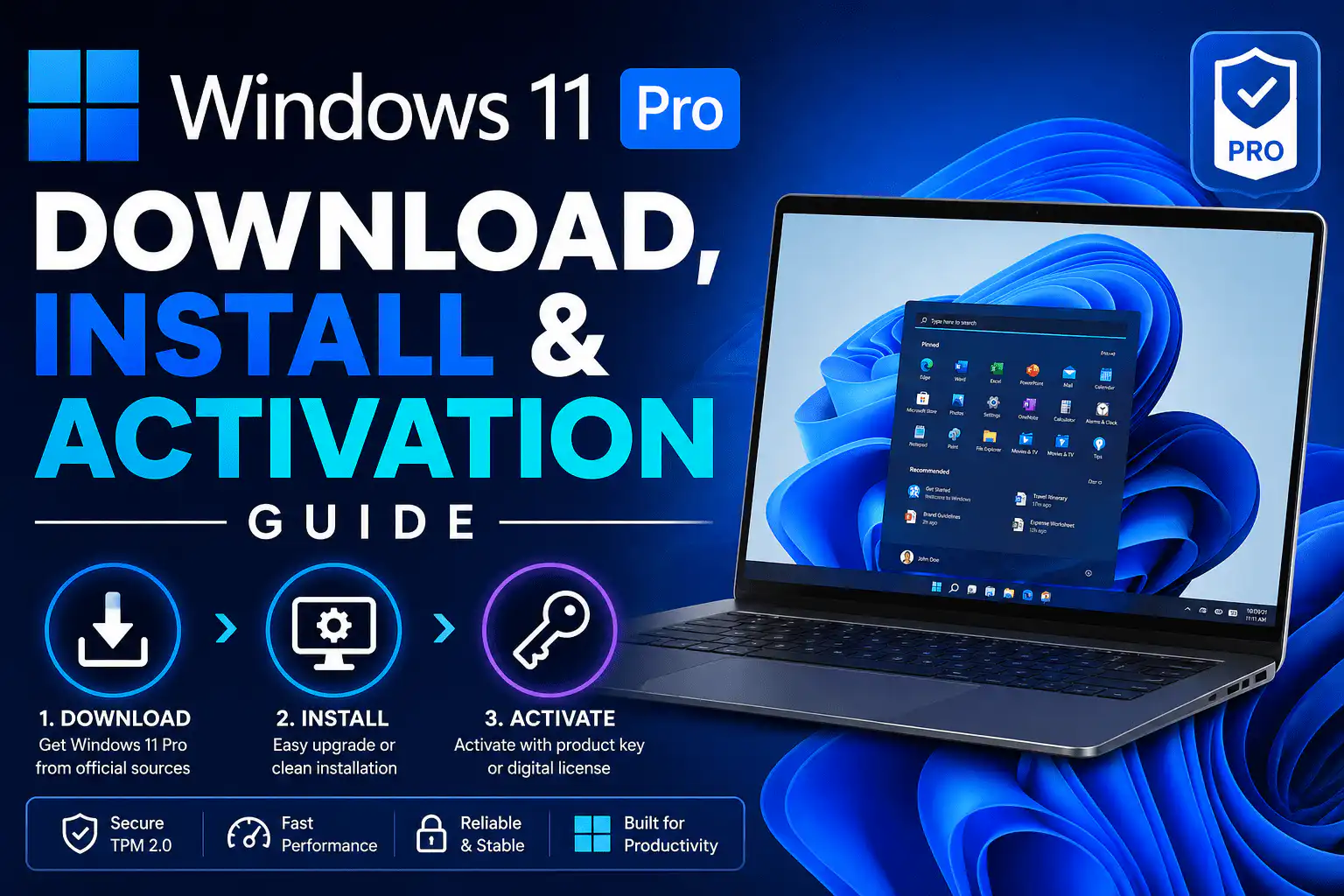 Windows 11 Pro download install and activation