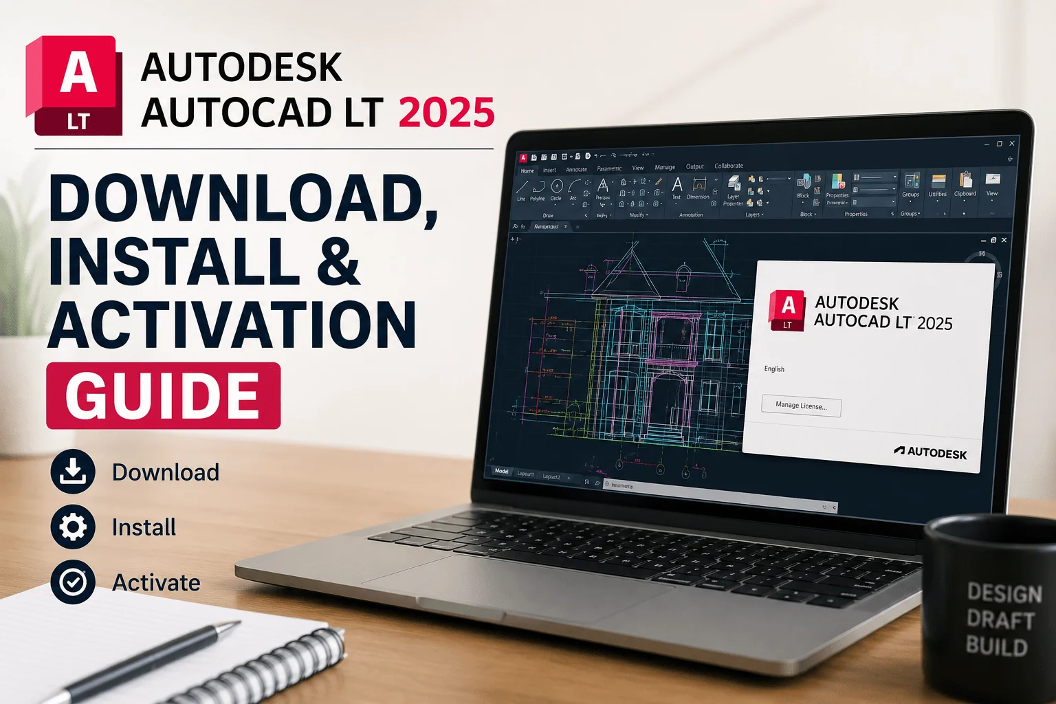 AutoCAD LT 2025 download install activation guide